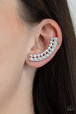 Paparazzi Earrings - Doubled Down On Dazzle - White Ear Crawlers