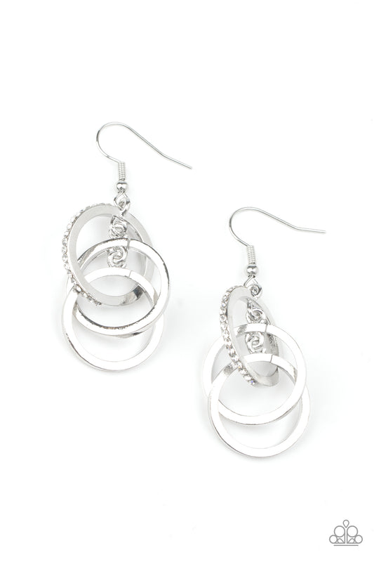 Paparazzi Earrings - Fiercely Fashionable - White