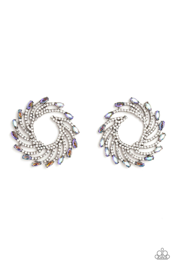 Paparazzi Earrings - Firework Fanfare - Multi - Life of the Party April 2023