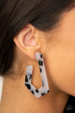 Paparazzi Earrings - Flat Out Fearless - White