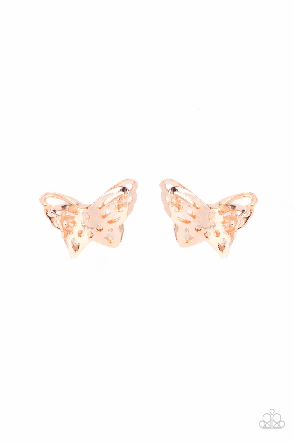 Paparazzi Earrings - Flutter Fantasy - Rose Gold