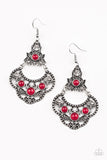 Paparazzi Earrings - Garden State Glow - Red