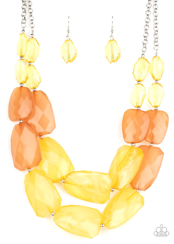 Paparazzi Necklace - Gives Me Chills - Yellow