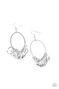 Paparazzi Earrings - Halo Effect - Silver