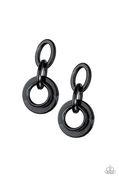 Paparazzi Earrings - Havana HAUTE Spot - Black