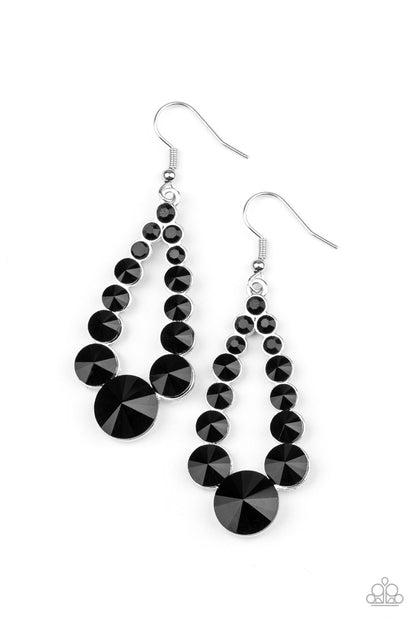 Paparazzi Earrings - Here GLOWS Nothing! - Black