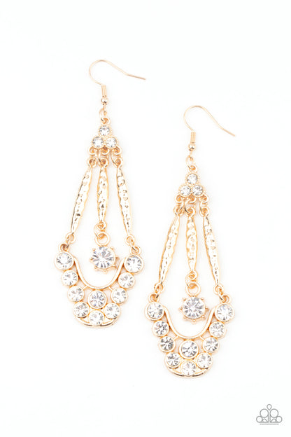 Paparazzi Earrings - High-Ranking Radiance - Gold