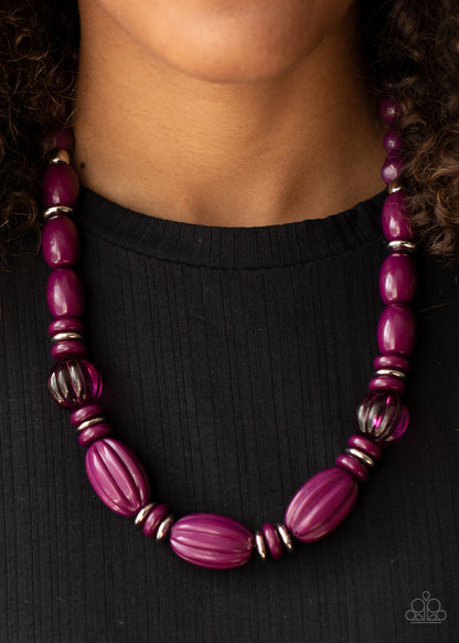 Paparazzi Necklace - High Alert - Purple