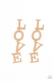 Paparazzi Earrings - L-O-V-E - Gold