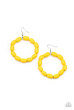 Paparazzi Earrings - Living The WOOD Life - Yellow