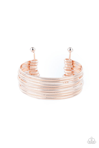 Paparazzi Bracelet - Now Watch Me Stack - Rose Gold