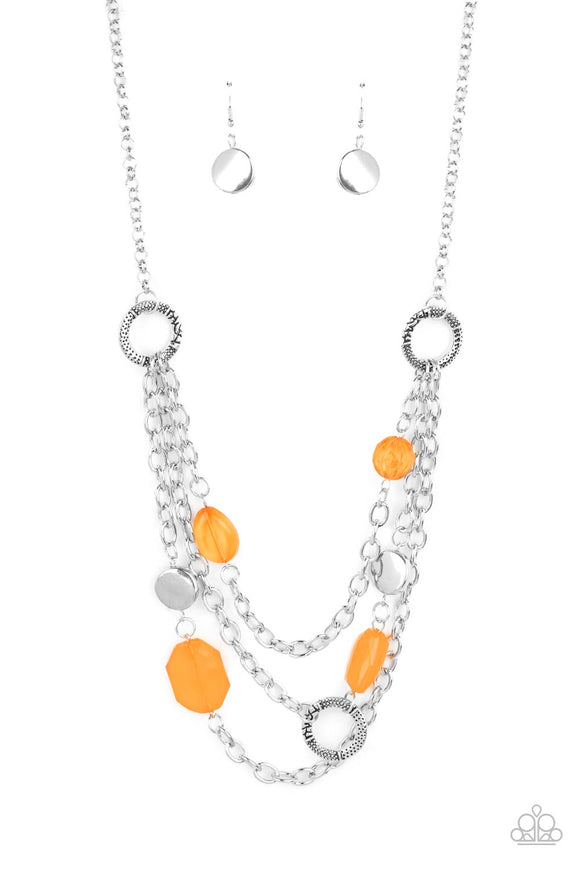 Paparazzi Necklace - Oceanside Spa - Orange