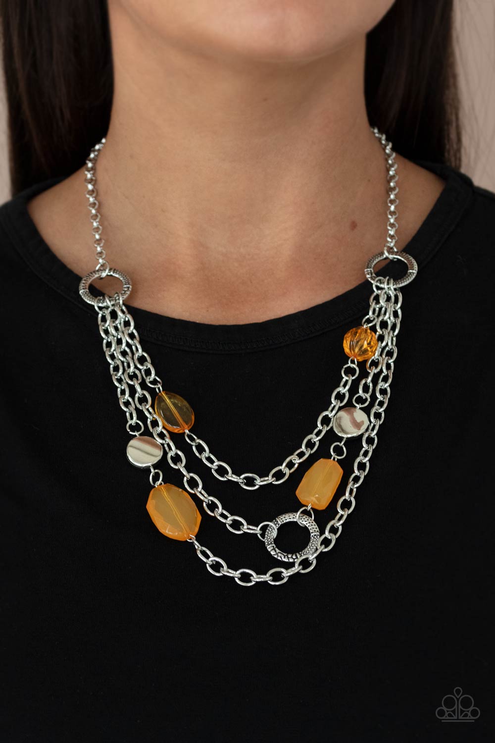 Paparazzi Necklace - Oceanside Spa - Orange