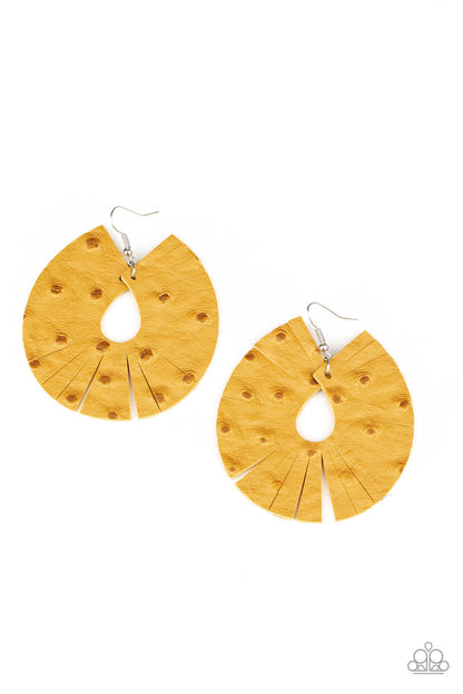 Paparazzi Earrings - Palm Islands - Yellow