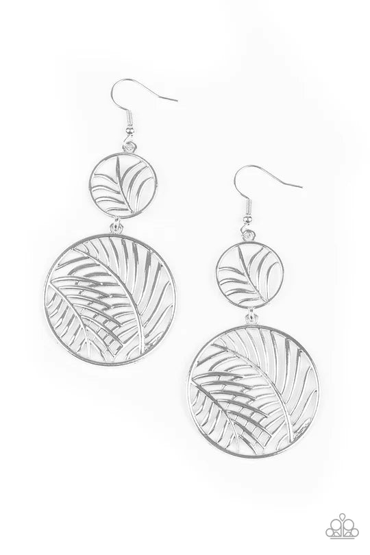 Paparazzi Earrings - Palm Oasis - Silver