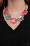 Paparazzi Necklace - Pucker Up - Pink