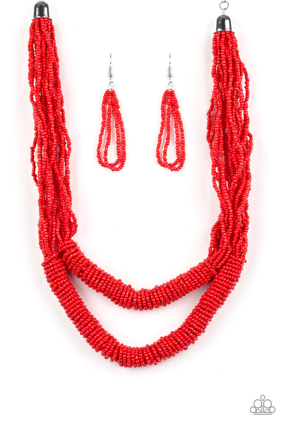 Paparazzi Necklace - Right as RAINFOREST - Red
