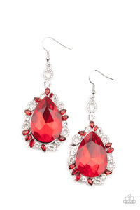 Paparazzi Earrings - Royal Recognition - Red
