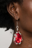 Paparazzi Earrings - Royal Recognition - Red
