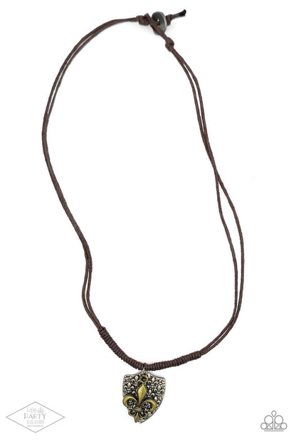 Paparazzi Necklace - Shielded Simplicity - Brass Urban