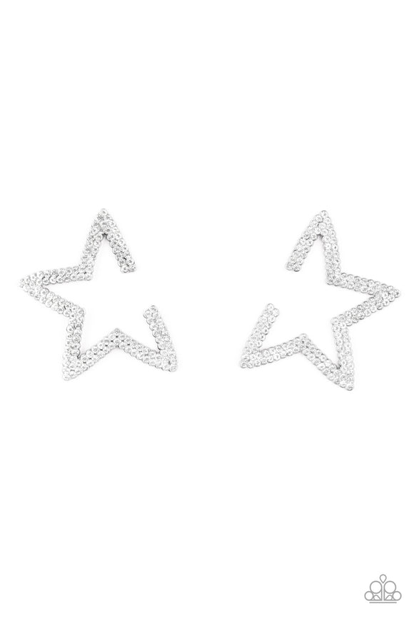 Paparazzi Earrings - Star Player - Silver