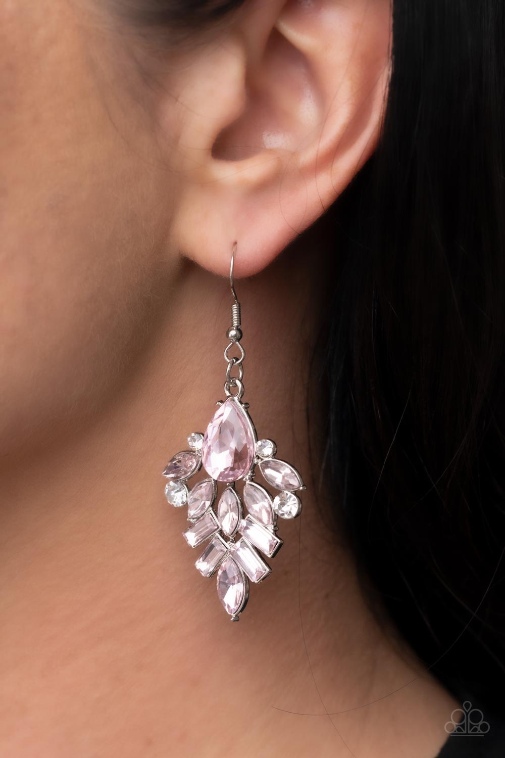 Paparazzi Earrings - Stellar-escent Elegance - Pink