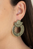 Paparazzi Earrings - Texture Takeover - Brass