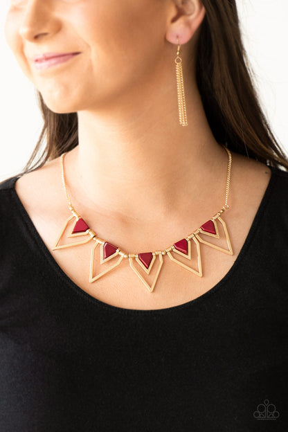 Paparazzi Necklace - The Pack Leader - Red