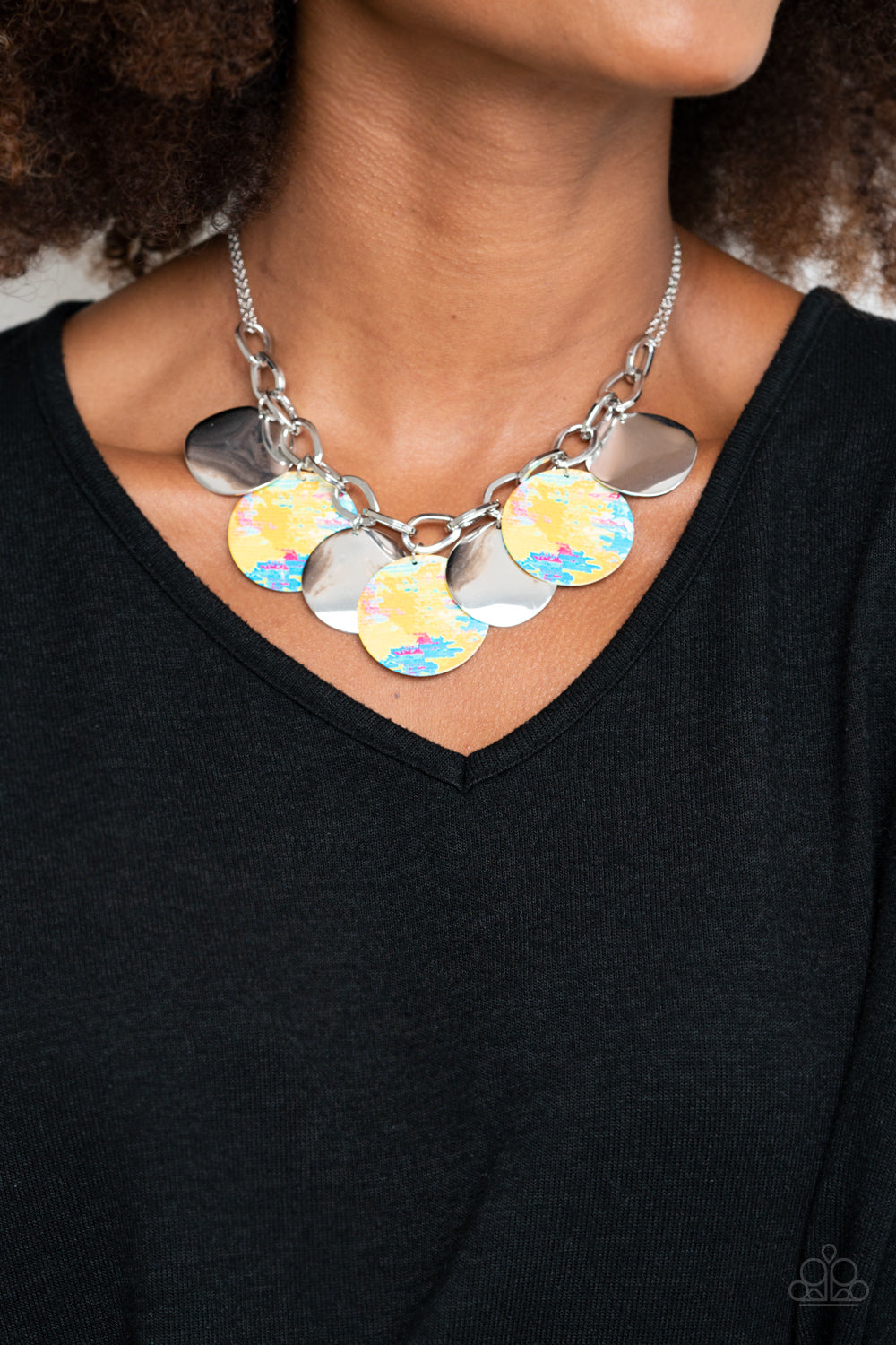 Paparazzi Necklace - Tie Dye Drama - Yellow