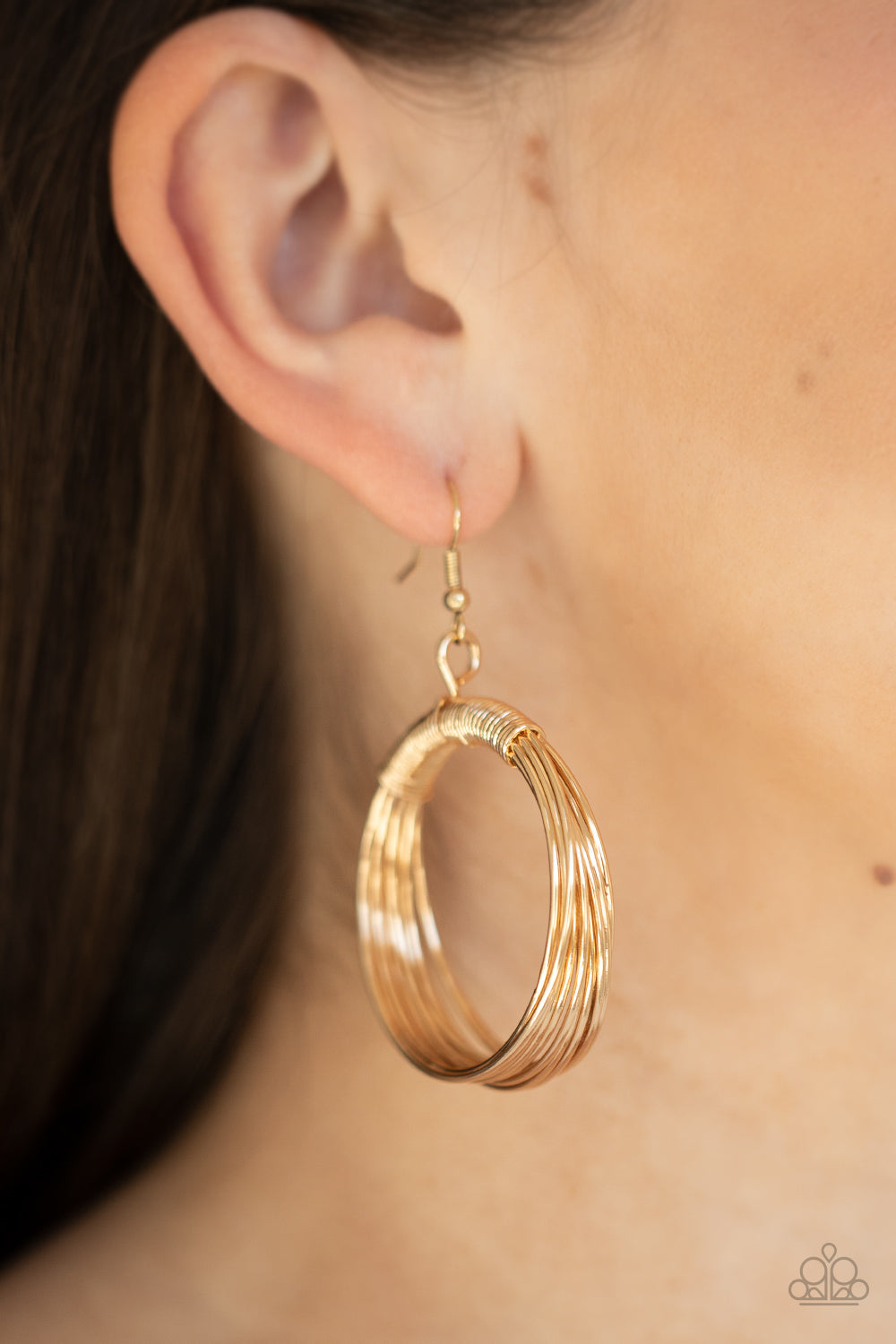 Paparazzi Earrings - Urban Spun - Gold