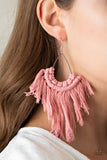 Paparazzi Earrings - Wanna Piece Of MACRAME? - Pink