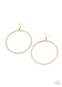 Paparazzi Earrings - Wide Curves Ahead - Gold