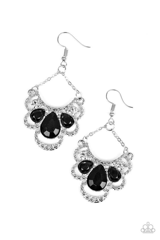 Paparazzi Earrings - Caribbean Royalty - Black