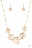 Paparazzi Necklace - Rosy Rosette - Gold