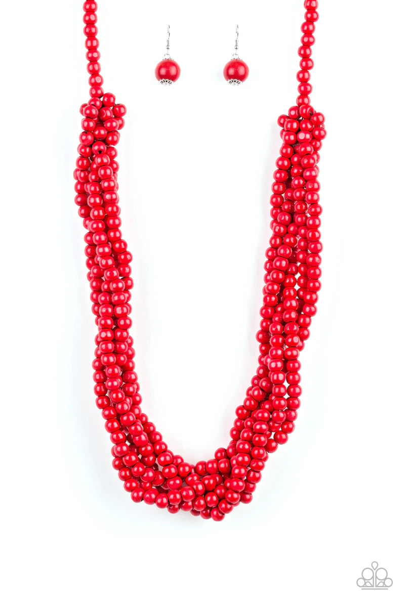 Paparazzi Necklace - Tahiti Tropic - Red