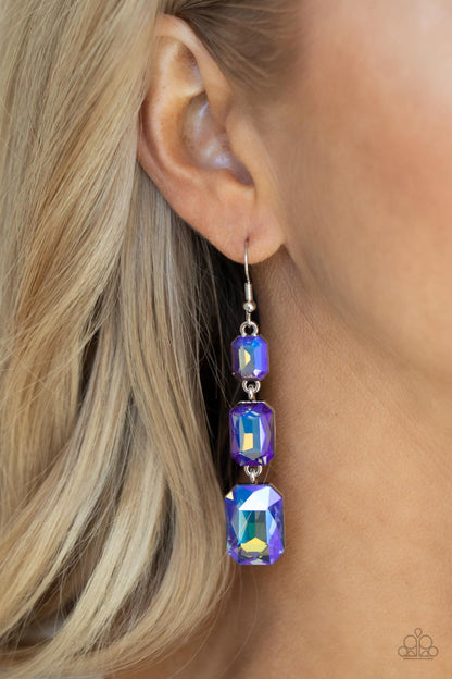 Paparazzi Earrings - Cosmic Red Carpet - Blue