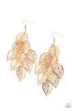 Paparazzi Earrings - Limitlessly Leafy - Gold