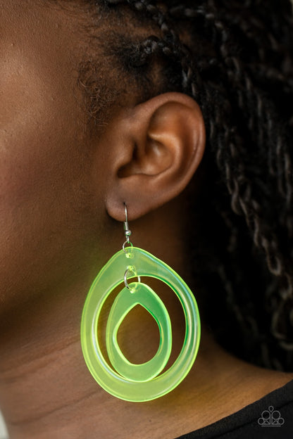 Paparazzi Earrings - Show Your True NEONS - Yellow