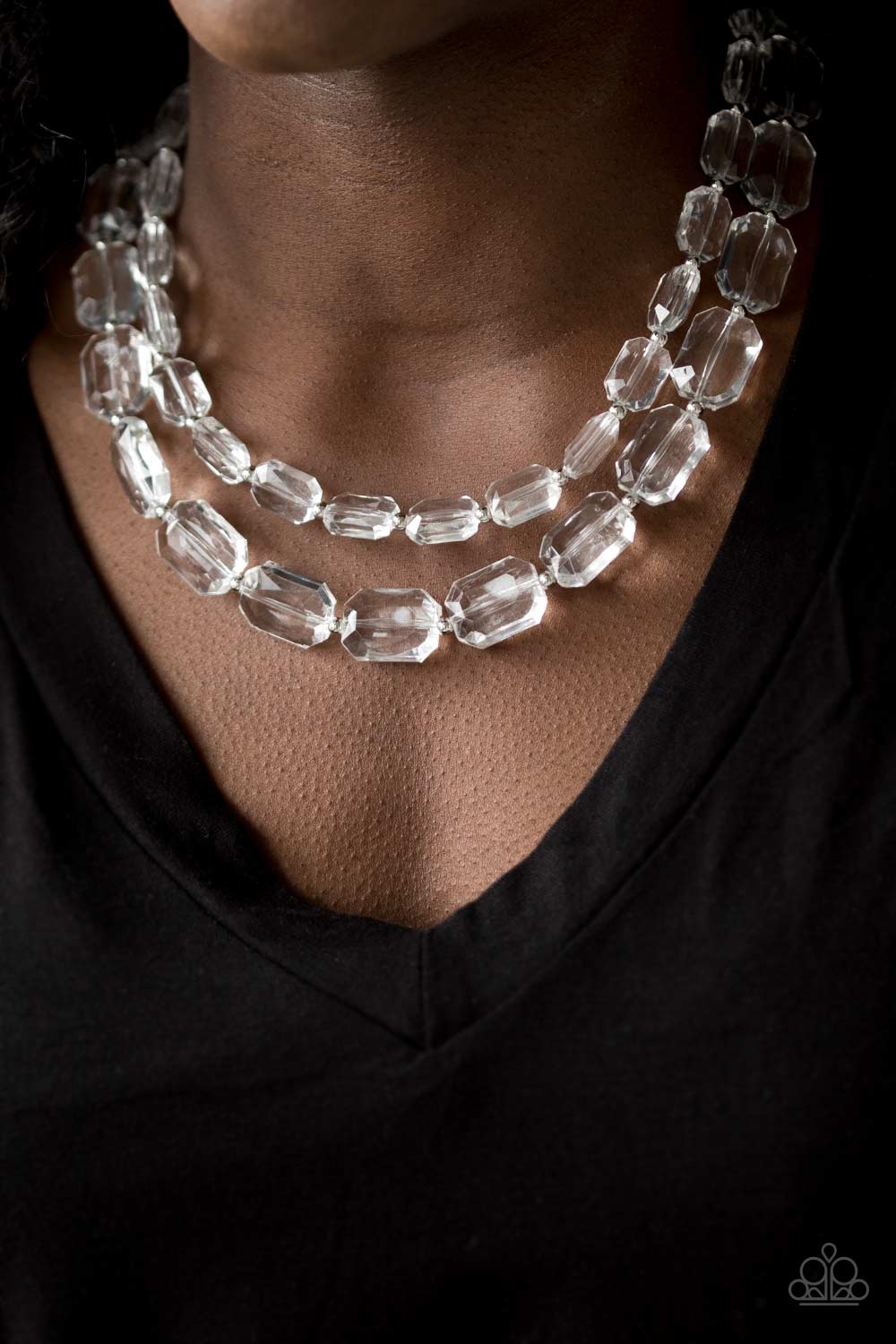 Paparazzi Necklace - Ice Bank - White