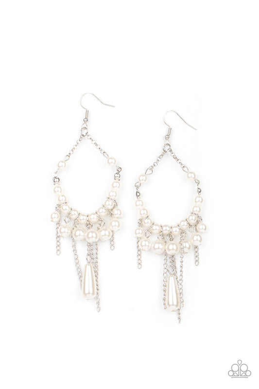 Paparazzi Earrings - Party Planner Posh - White