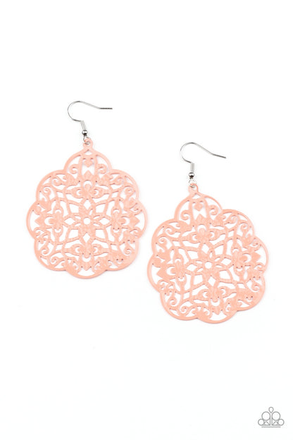 Paparazzi Earrings - Mediterranean Eden - Orange