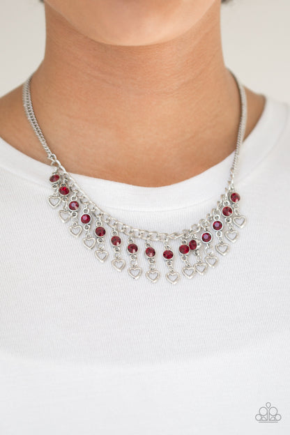 Paparazzi Necklace - Valentines Day Drama - Red