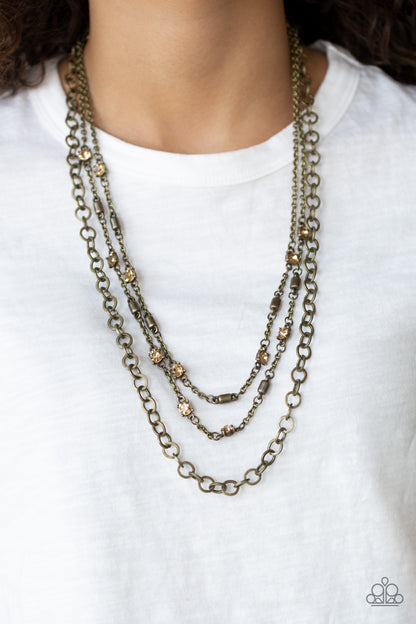 Paparazzi Necklace - Metro Mixer - Brass