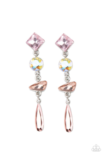 Paparazzi Earrings - Rock Candy Elegance - Pink