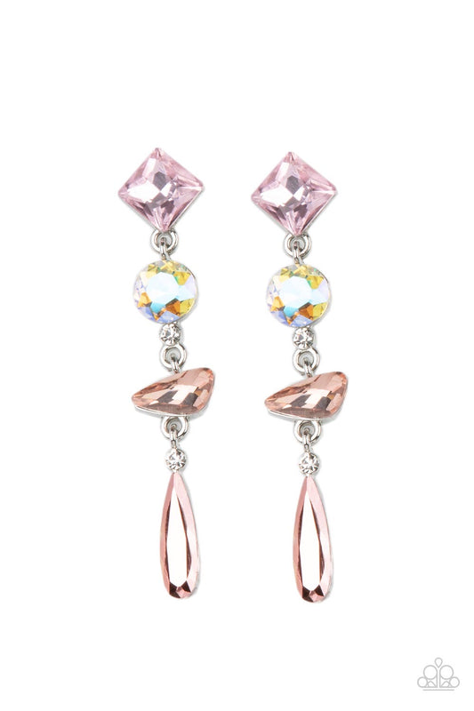 Paparazzi Earrings - Rock Candy Elegance - Pink