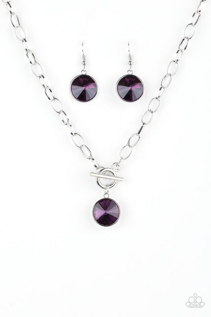 Paparazzi Necklace - She Sparkles On - Purple