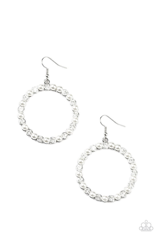 Paparazzi Earrings - Pearl Palace - White