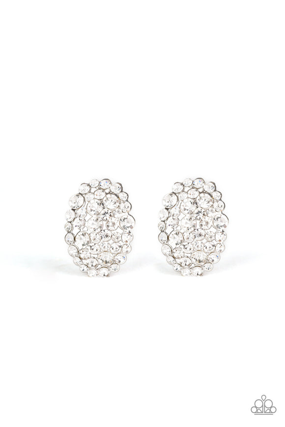 Paparazzi Earrings - Daring Dazzle - White