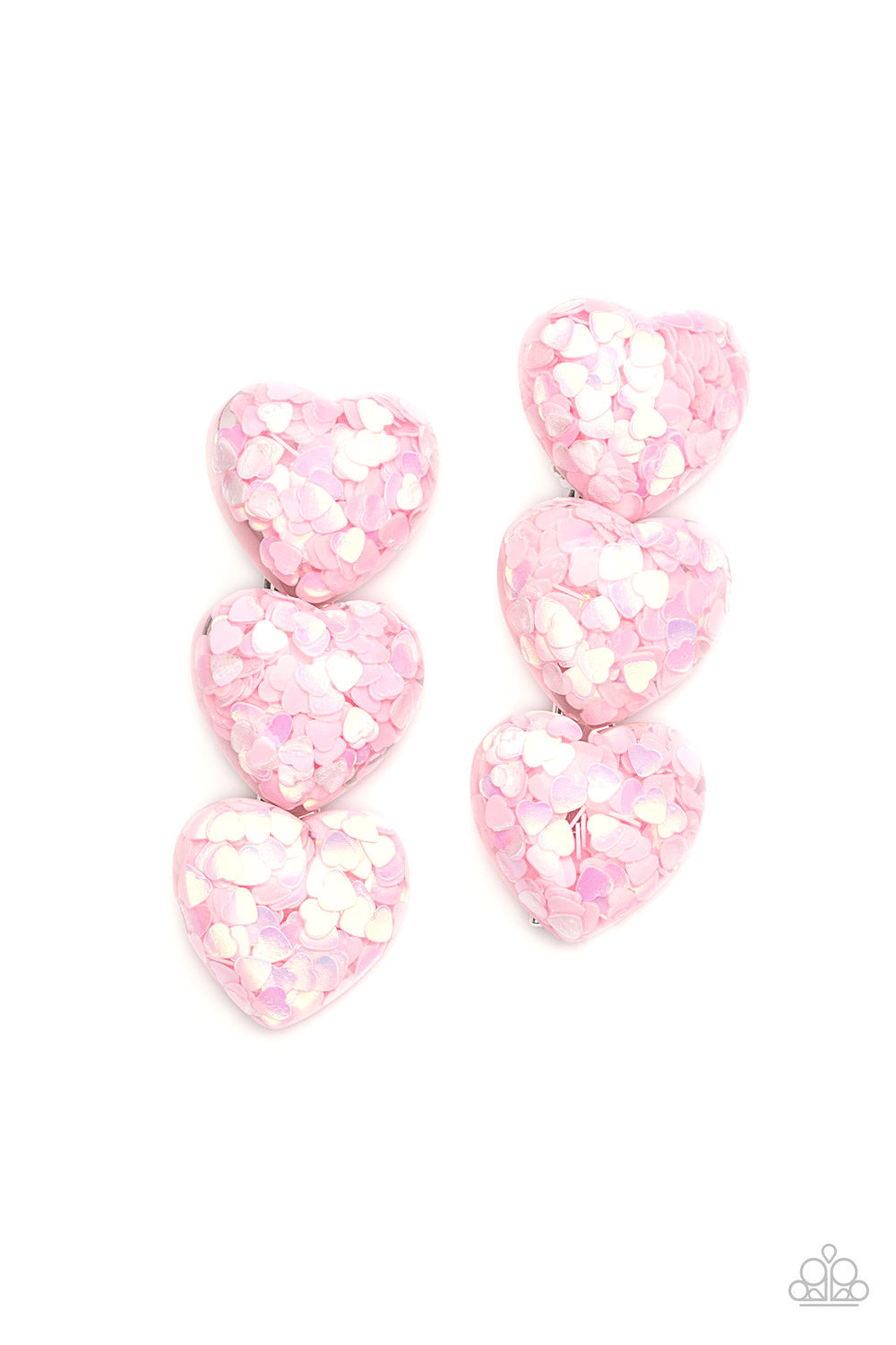 Paparazzi Hair Clips - Heart Full of Confetti - Pink