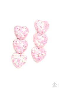 Paparazzi Hair Clips - Heart Full of Confetti - Pink